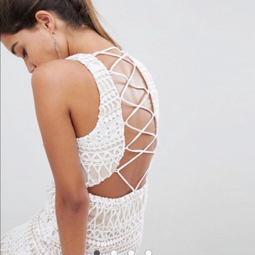 White Crocheted Mini Dress